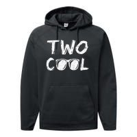 Two Cool 2nd Birthday Gift 2 Year Old Performance Fleece Hoodie