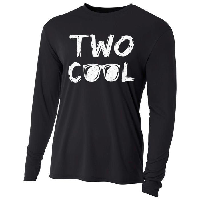 Two Cool 2nd Birthday Gift 2 Year Old Cooling Performance Long Sleeve Crew