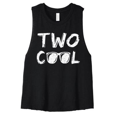 Two Cool 2nd Birthday Gift 2 Year Old Women's Racerback Cropped Tank