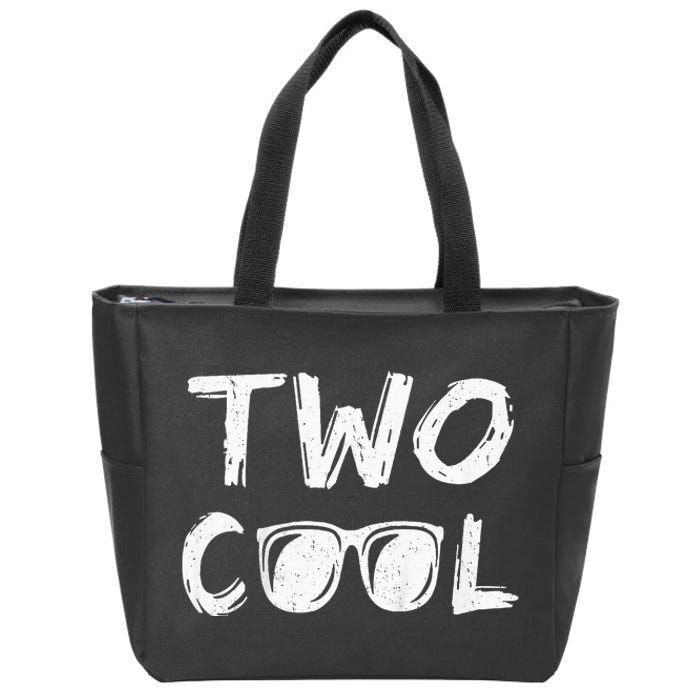 Two Cool 2nd Birthday Gift 2 Year Old Zip Tote Bag