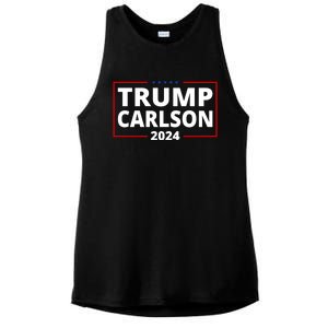 Trump Carlson 2024 President Election Pro America US Flag Ladies PosiCharge Tri-Blend Wicking Tank