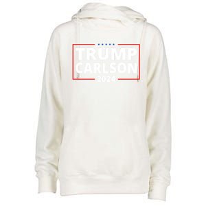 Trump Carlson 2024 President Election Pro America US Flag Womens Funnel Neck Pullover Hood