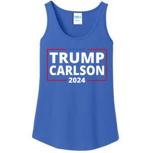 Trump Carlson 2024 President Election Pro America US Flag Ladies Essential Tank