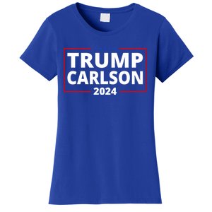 Trump Carlson 2024 President Election Pro America US Flag Women's T-Shirt