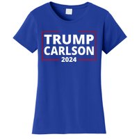 Trump Carlson 2024 President Election Pro America US Flag Women's T-Shirt