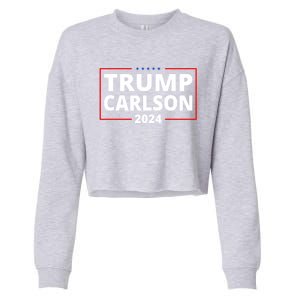 Trump Carlson 2024 President Election Pro America US Flag Cropped Pullover Crew