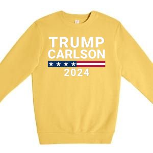 Trump Carlson 2024 President Election Pro America Us Flag Trumpcarlson Campaign Premium Crewneck Sweatshirt