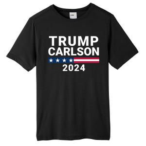 Trump Carlson 2024 President Election Pro America Us Flag Trumpcarlson Campaign Tall Fusion ChromaSoft Performance T-Shirt