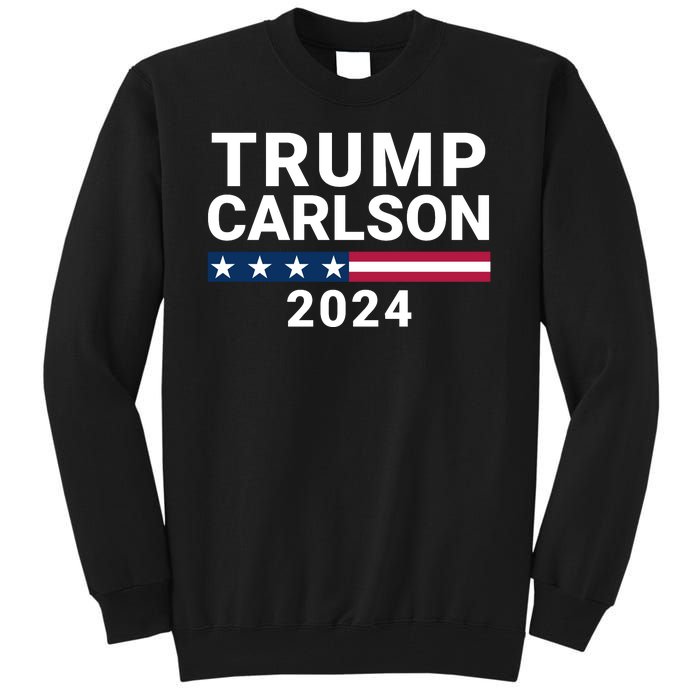 Trump Carlson 2024 President Election Pro America Us Flag Trumpcarlson Campaign Tall Sweatshirt