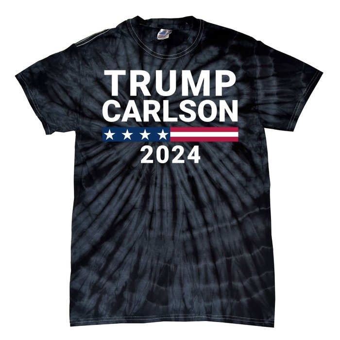 Trump Carlson 2024 President Election Pro America Us Flag Trumpcarlson Campaign Tie-Dye T-Shirt