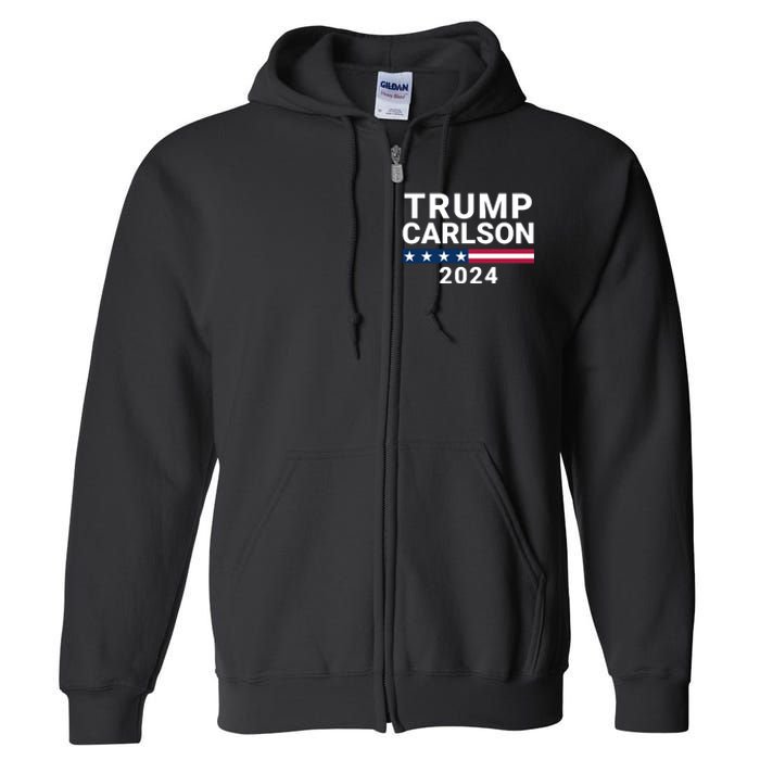 Trump Carlson 2024 President Election Pro America Us Flag Trumpcarlson Campaign Full Zip Hoodie