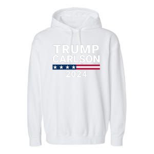 Trump Carlson 2024 President Election Pro America Us Flag Trumpcarlson Campaign Garment-Dyed Fleece Hoodie