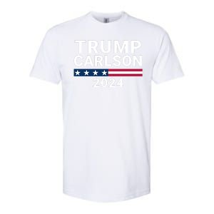 Trump Carlson 2024 President Election Pro America Us Flag Trumpcarlson Campaign Softstyle CVC T-Shirt