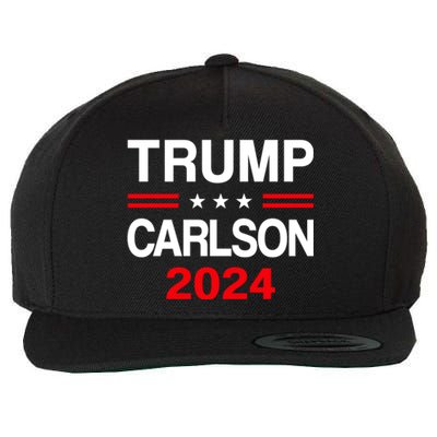 Trump Carlson 2024 President Election Pro America US Flag Wool Snapback Cap