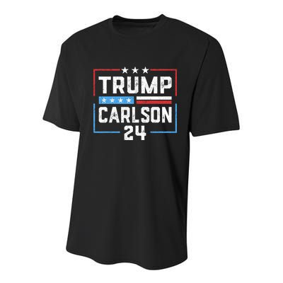 Trump Carlson 2024 President Election Pro America US Flag Youth Performance Sprint T-Shirt