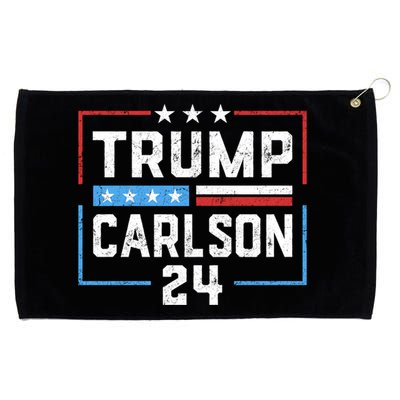 Trump Carlson 2024 President Election Pro America US Flag Grommeted Golf Towel