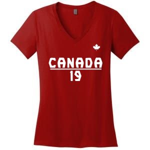 Team Canada 2022 World Cup Alphonso Davies Women's V-Neck T-Shirt