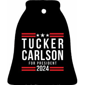 Tucker Carlson 2024 President Elect Tucker Carlson 24 Ceramic Bell Ornament