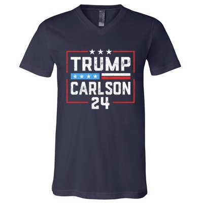 Trump Carlson 2024 Pro America V-Neck T-Shirt