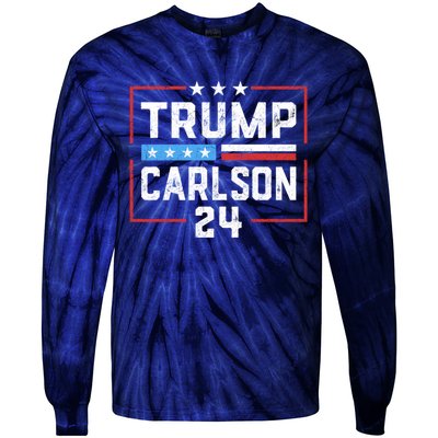 Trump Carlson 2024 Pro America Tie-Dye Long Sleeve Shirt