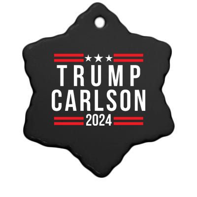 Trump Carlson 2024 President Election Us Flag Pro America Trumpcarlson Campaign Ceramic Star Ornament