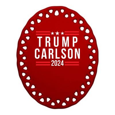 Trump Carlson 2024 President Election Us Flag Pro America Trumpcarlson Campaign Ceramic Oval Ornament