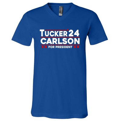 Tucker Carlson 2024 For President V-Neck T-Shirt