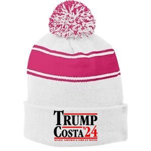 Trump Costa 24 Make America Great Mtfk Stripe Pom Pom Beanie