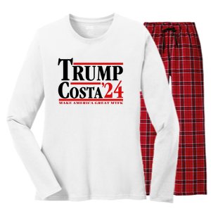 Trump Costa 24 Make America Great Mtfk Women's Long Sleeve Flannel Pajama Set 