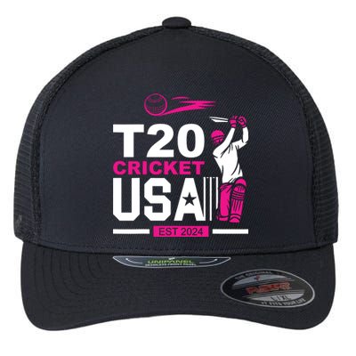 T20 Cricket 2024 Usa Cricket Fans Flexfit Unipanel Trucker Cap