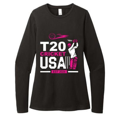 T20 Cricket 2024 Usa Cricket Fans Womens CVC Long Sleeve Shirt