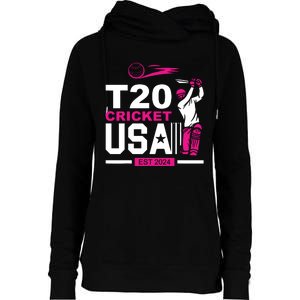 T20 Cricket 2024 Usa Cricket Fans Womens Funnel Neck Pullover Hood