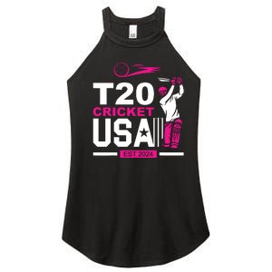 T20 Cricket 2024 Usa Cricket Fans Women's Perfect Tri Rocker Tank