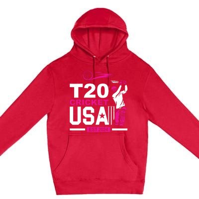 T20 Cricket 2024 Usa Cricket Fans Premium Pullover Hoodie