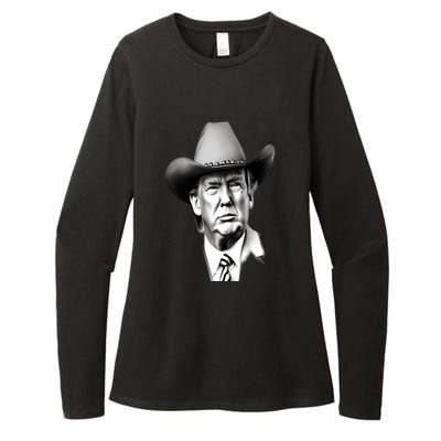 Trump Cowboy 2024 Womens CVC Long Sleeve Shirt