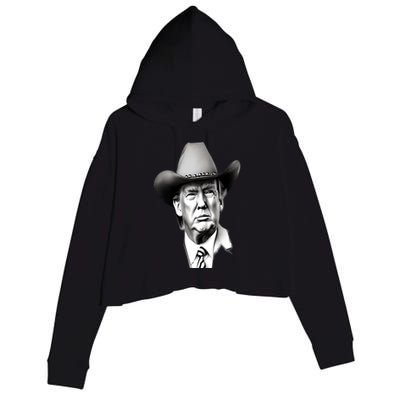 Trump Cowboy 2024 Crop Fleece Hoodie