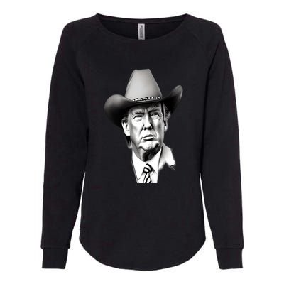 Trump Cowboy 2024 Womens California Wash Sweatshirt