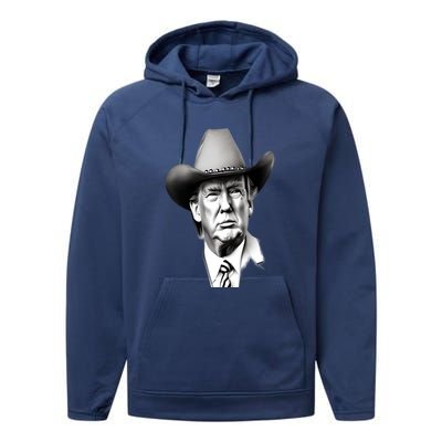 Trump Cowboy 2024 Performance Fleece Hoodie