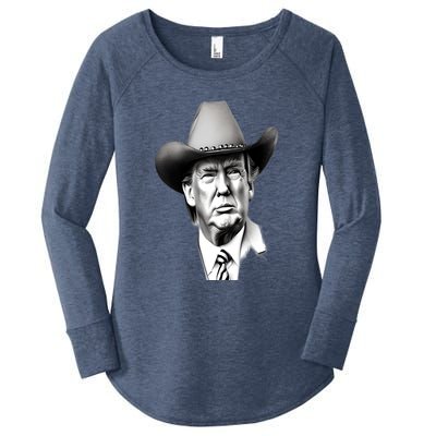 Trump Cowboy 2024 Women's Perfect Tri Tunic Long Sleeve Shirt