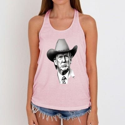 Trump Cowboy 2024 Women's Knotted Racerback Tank