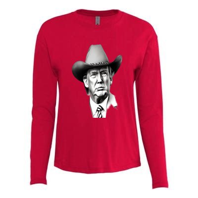 Trump Cowboy 2024 Womens Cotton Relaxed Long Sleeve T-Shirt