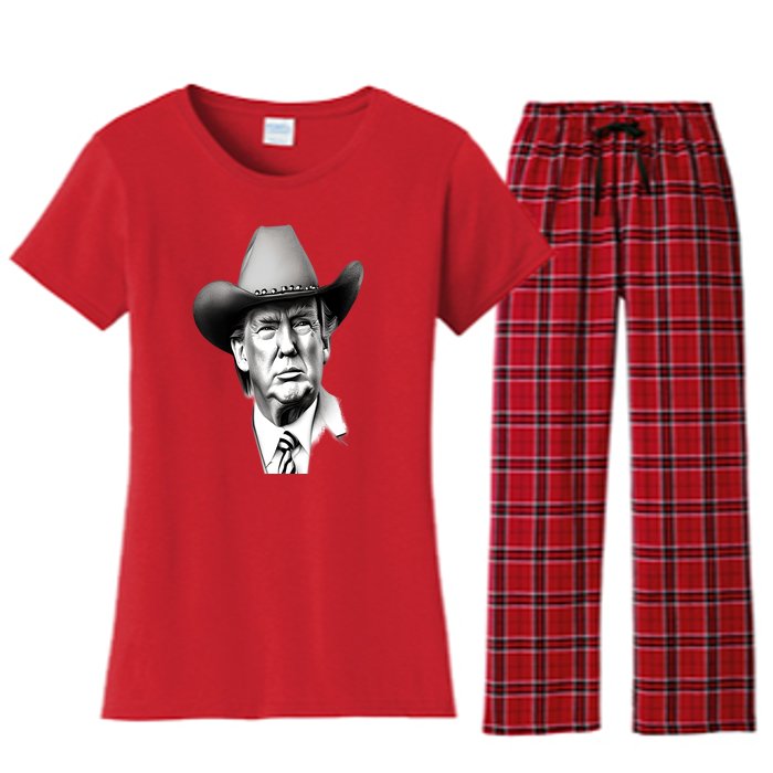 Trump Cowboy 2024 Women's Flannel Pajama Set