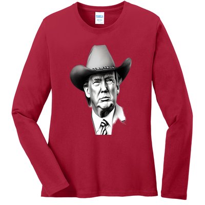 Trump Cowboy 2024 Ladies Long Sleeve Shirt