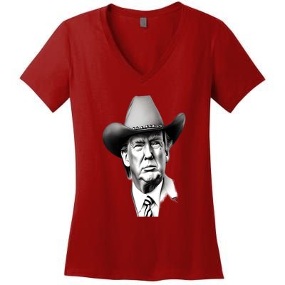 Trump Cowboy 2024 Women's V-Neck T-Shirt