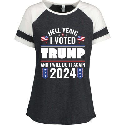 Trump Campaign 2024 Enza Ladies Jersey Colorblock Tee