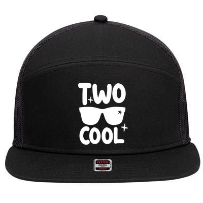 Two Cool 2nd Birthday Gift 2 Year Old Boy Second Bday 7 Panel Mesh Trucker Snapback Hat