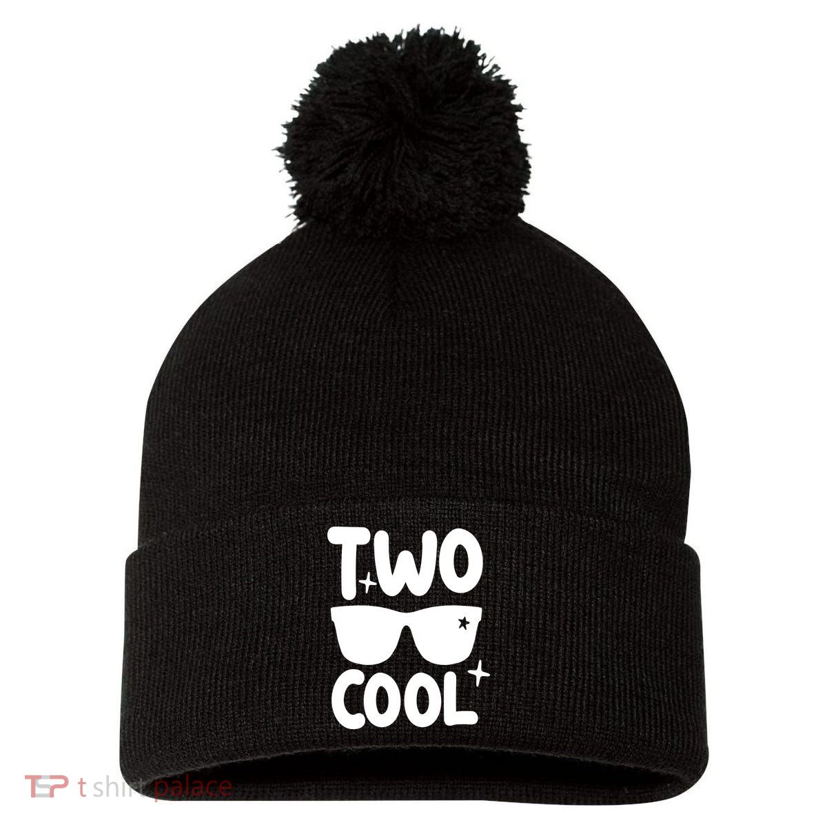 Two Cool 2nd Birthday Gift 2 Year Old Boy Second Bday Pom Pom 12in Knit Beanie