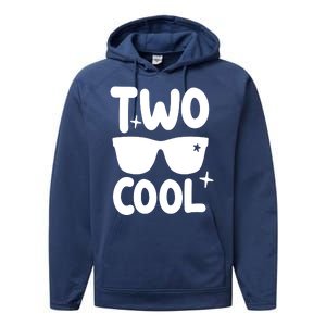 Two Cool 2nd Birthday Gift 2 Year Old Boy Second Bday Performance Fleece Hoodie