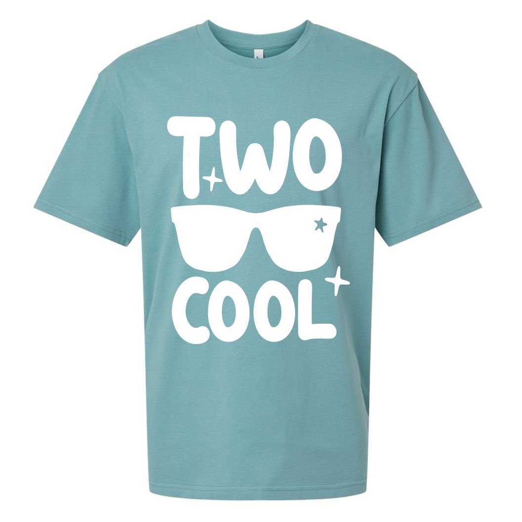 Two Cool 2nd Birthday Gift 2 Year Old Boy Second Bday Sueded Cloud Jersey T-Shirt