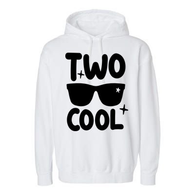 Two Cool 2nd Birthday Gift 2 Year Old Boy Second Bday Garment-Dyed Fleece Hoodie